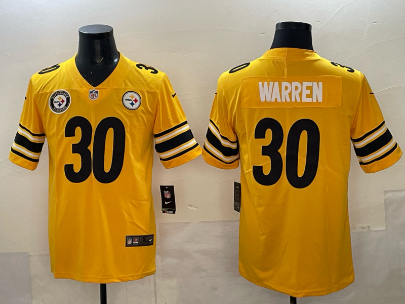 Men Pittsburgh Steelers #30 Warren yellow Nike NFL Jersey 003->pittsburgh steelers->NFL Jersey